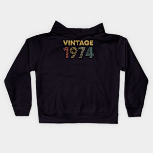 50th Birthday Vintage 1974 50 Years Old Kids Hoodie